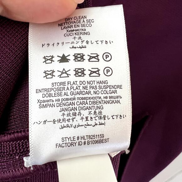 Herve Leger Purple Long Sleeve Off Shoulder Bandage Gown Dress Size M - Picture 7 of 9